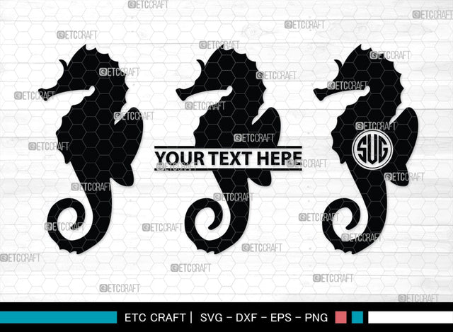 Seahorse Monogram, Seahorse Silhouette, Seahorse SVG, Sea Animal Svg, Aquatic Seahorse Svg, Undersea Seahorse Svg, Sea Horse Svg, SB00315 SVG ETC Craft 