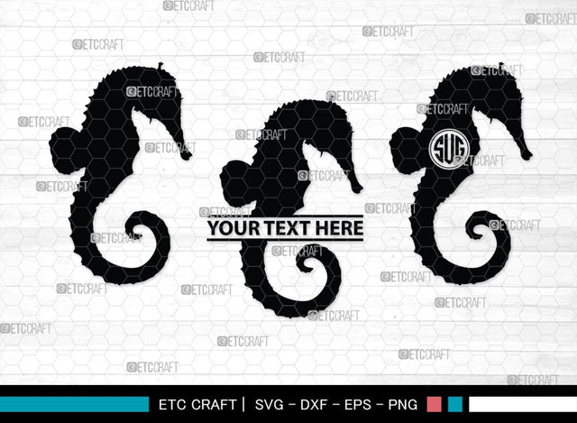 Seahorse Monogram, Seahorse Silhouette, Seahorse SVG, Sea Animal Svg, Aquatic Seahorse Svg, Undersea Seahorse Svg, Sea Horse Svg, SB00315 SVG ETC Craft 
