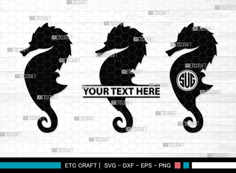 Seahorse Monogram, Seahorse Silhouette, Seahorse SVG, Sea Animal Svg, Aquatic Seahorse Svg, Undersea Seahorse Svg, Sea Horse Svg, SB00315 SVG ETC Craft 