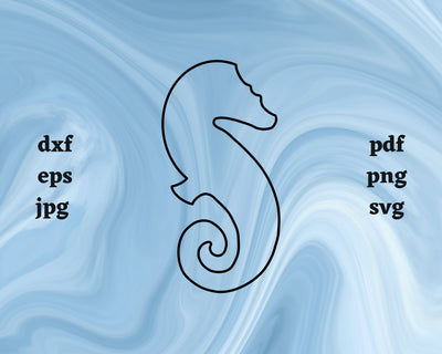 Seahorse Outline SVG Cut File SVG Northern Light SVG 