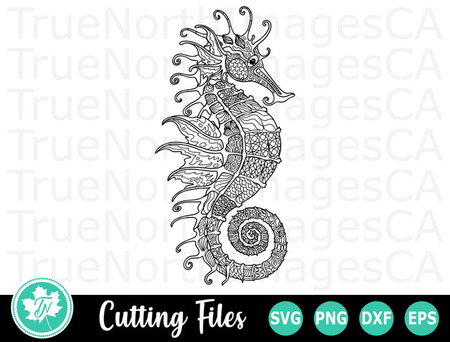 Seahorse SVG | Zentangle SVG | Mandala SVG SVG TrueNorthImagesCA 