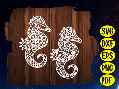 Seahorse Underwater Paper cut SVG Johan Ru designs 