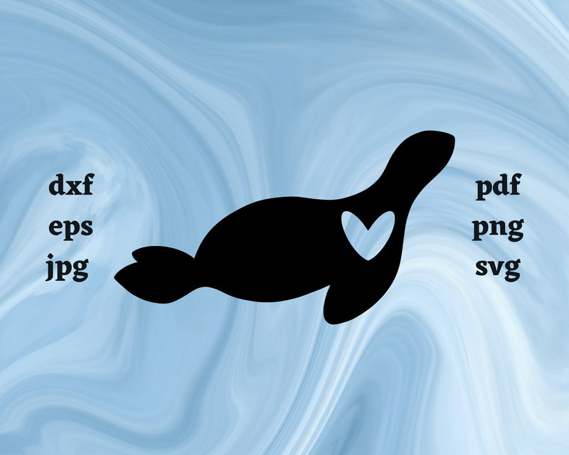Seal Heart SVG Cut File SVG Northern Light SVG 