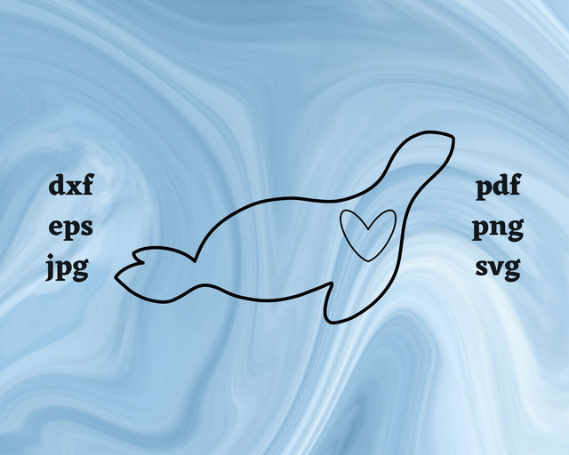 Seal Heart SVG Cut File SVG Northern Light SVG 