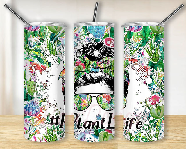Seamless 20oz Skinny Tumbler PNG, Plant Life Tumbler PNG, Plant Mom Tumbler Sublimation Design Download, Succulent Tumbler PNG, Momlife Sublimation BouDesign 