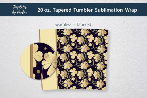 Seamless 4 Leaf Clover Name Tumbler Wrap for Sublimation Sublimation Templates by Pauline 