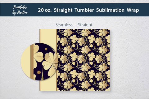 Seamless 4 Leaf Clover Name Tumbler Wrap for Sublimation Sublimation Templates by Pauline 