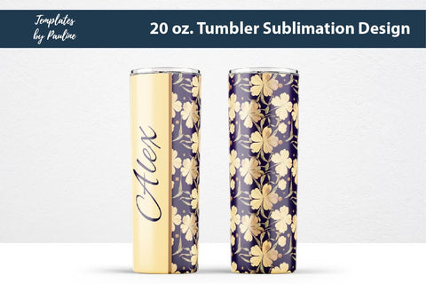 Seamless 4 Leaf Clover Name Tumbler Wrap for Sublimation Sublimation Templates by Pauline 