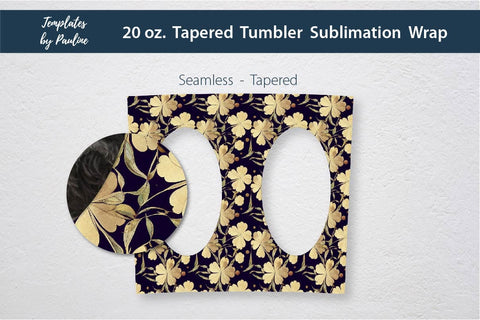 Seamless 4 Leaf Clover Oval Photo Tumbler Wrap for Sublimation Sublimation Templates by Pauline 