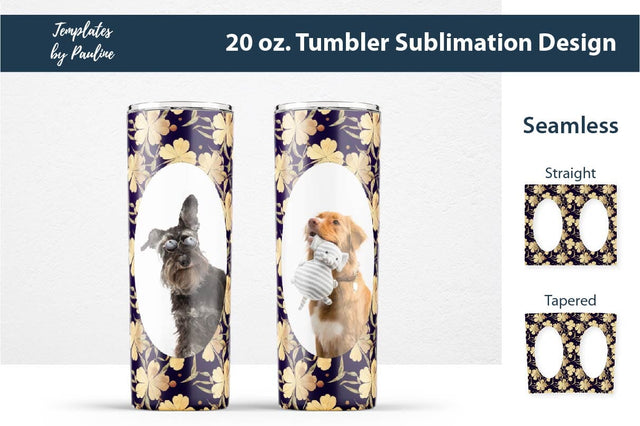 Seamless 4 Leaf Clover Oval Photo Tumbler Wrap for Sublimation Sublimation Templates by Pauline 