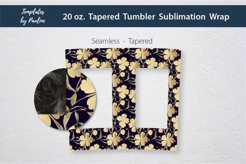 Seamless 4 Leaf Clover Rectangle Photo Tumbler Wrap for Sublimation Sublimation Templates by Pauline 