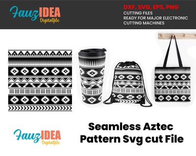 Seamless Aztec pattern design, farmhouse, summer, SVG File for Cutting Machine, Silhouette Cameo, Cricut, Digital Design SVG Fauz 