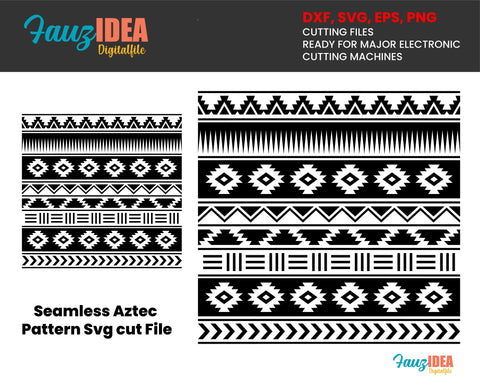 Seamless Aztec pattern design, farmhouse, summer, SVG File for Cutting Machine, Silhouette Cameo, Cricut, Digital Design SVG Fauz 