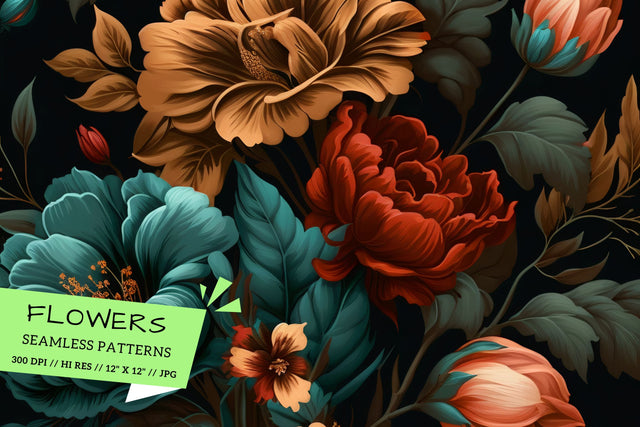 seamless background with flowers, Blossom Background Digital Pattern FloridPrintables 