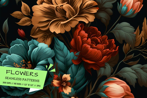 seamless background with flowers, Blossom Background Digital Pattern FloridPrintables 