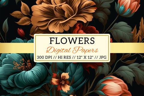 seamless background with flowers, Blossom Background Digital Pattern FloridPrintables 