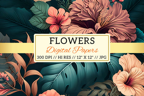seamless background with flowers, Bohemian floral wreaths, flowers on the ground Digital Pattern FloridPrintables 