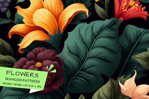 seamless background with flowers, bouquet of flowers Digital Pattern FloridPrintables 