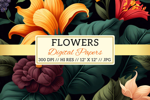 seamless background with flowers, bouquet of flowers Digital Pattern FloridPrintables 