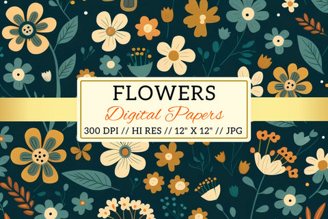 seamless background with leaves Digital Pattern FloridPrintables 