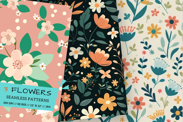 seamless background with leaves, seamless floral background Digital Pattern FloridPrintables 