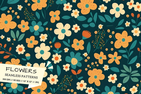seamless background with leaves, seamless floral background Digital Pattern FloridPrintables 