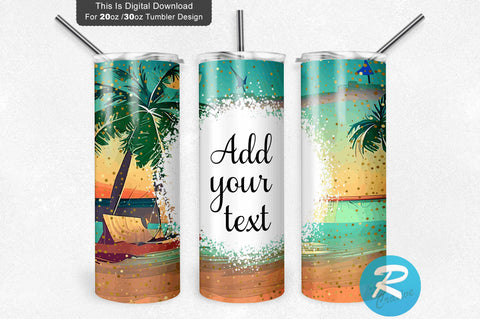 Seamless Beach 20 oz / 30 oz Tumbler PNG Sublimation Regulrcrative 