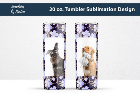 Seamless Blue 4 Leaf Clover Rectangle Photo Tumbler Wrap for Sublimation Sublimation Templates by Pauline 