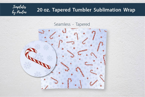Seamless Christmas Candy Cane Tumbler Wrap Sublimation Templates by Pauline 