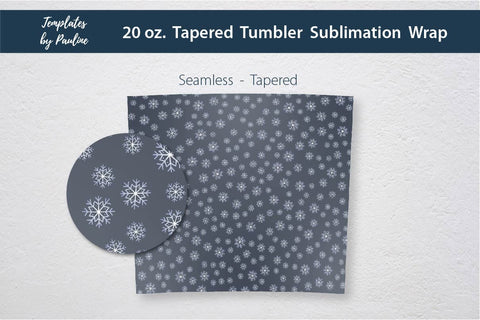Seamless Dark Winter Snowflake Tumbler Wrap Sublimation Templates by Pauline 