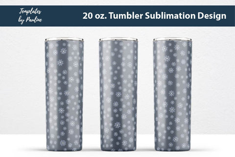 Seamless Dark Winter Snowflake Tumbler Wrap Sublimation Templates by Pauline 
