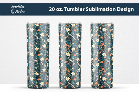 Seamless Ditsy Floral Sublimation Tumbler Wrap Sublimation Templates by Pauline 