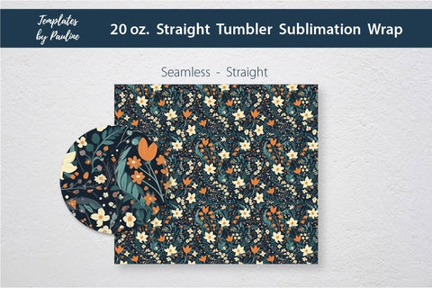Seamless Ditsy Floral Sublimation Tumbler Wrap Sublimation Templates by Pauline 