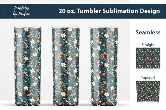 Seamless Ditsy Floral Sublimation Tumbler Wrap Sublimation Templates by Pauline 