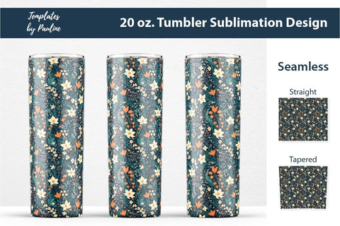 Seamless Ditsy Floral Sublimation Tumbler Wrap Sublimation Templates by Pauline 