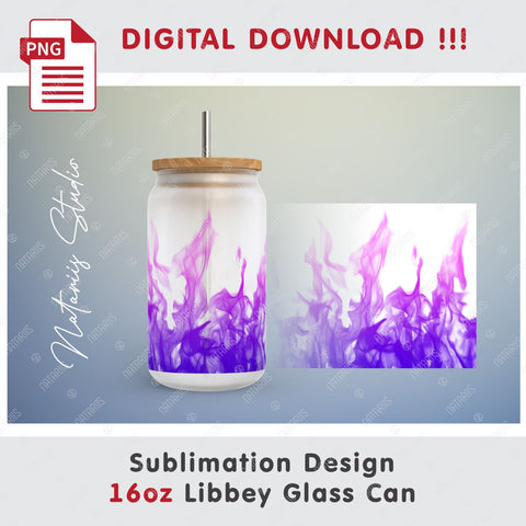 Seamless Fire Design for sublimation 16oz LIBBEY GLASS CAN. Sublimation Natariis Studio 