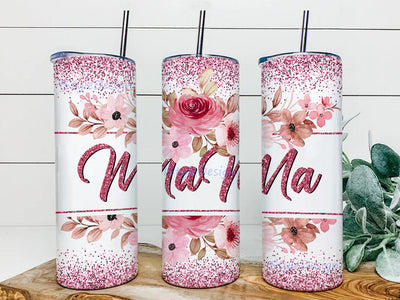 Seamless Floral 20oz Skinny Tumbler Png, Flower Tumbler, Mothers Day Gift, Pink Rose Tumbler, Pink Floral Tumbler, Floral Tumbler Design, Sublimation Designs Sublimation iStyleDesign 