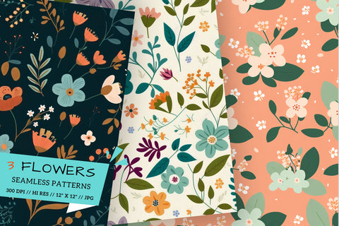 seamless floral background, seamless floral pattern Digital Pattern FloridPrintables 
