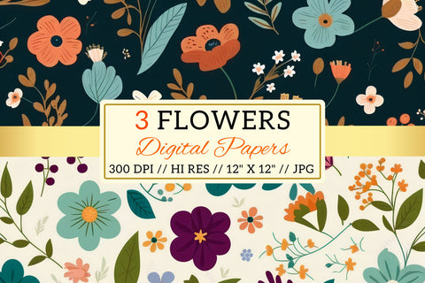 seamless floral background, seamless floral pattern Digital Pattern FloridPrintables 