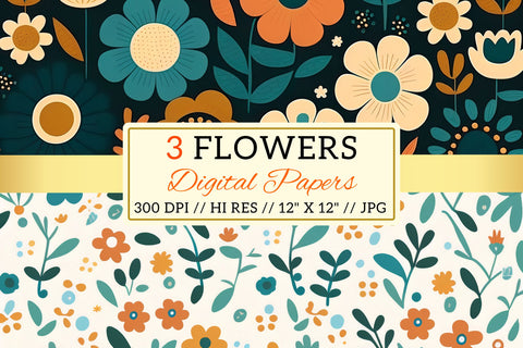 seamless floral background, seamless pattern with flowers Digital Pattern FloridPrintables 