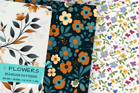 seamless floral background, seamless pattern with flowers Digital Pattern FloridPrintables 