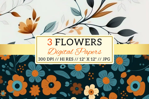 seamless floral background, seamless pattern with flowers Digital Pattern FloridPrintables 