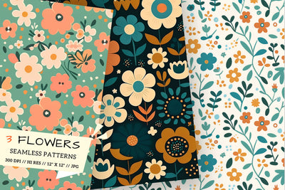seamless floral background, seamless pattern with flowers Digital Pattern FloridPrintables 