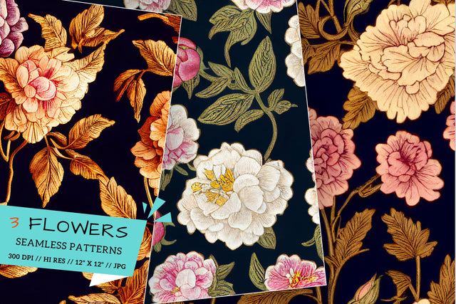 seamless floral background with flowers, seamless pattern, seamless background Digital Pattern FloridPrintables 