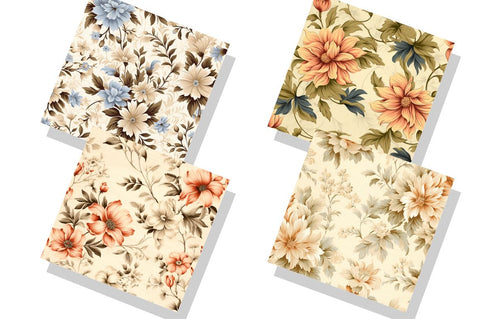 Seamless Floral Linen Background Bundle Sublimation Regulrcrative 