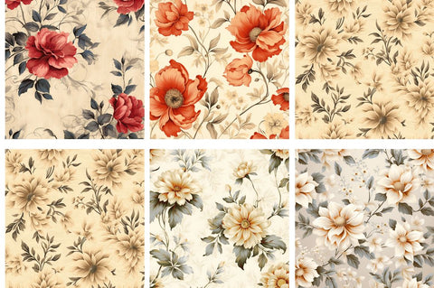 Seamless Floral Linen Background Bundle Sublimation Regulrcrative 