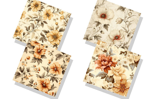 Seamless Floral Linen Background Bundle Sublimation Regulrcrative 