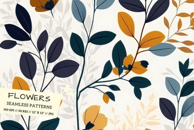 seamless floral pattern, seamless background with leaves Digital Pattern FloridPrintables 