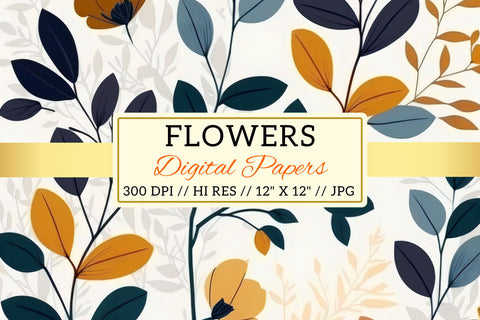 seamless floral pattern, seamless background with leaves Digital Pattern FloridPrintables 