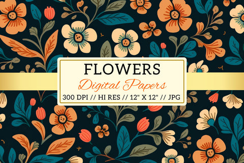 seamless floral pattern, seamless background with leaves Digital Pattern FloridPrintables 